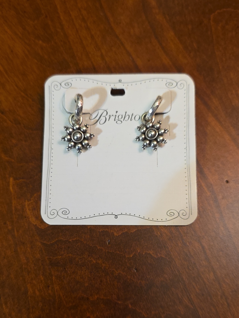 Brighton Silver Snowflake-Style Dangle Earrings - Silver